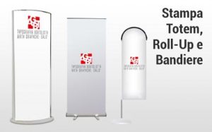 Stampa Espositori Totem, Roll-Up, Bandiere