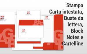 Stampa carta intestata, buste da lettera, block notes e cartelline